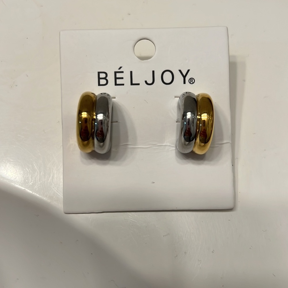 Earrings mixed metal posts